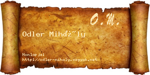 Odler Mihály névjegykártya