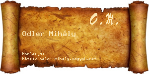 Odler Mihály névjegykártya